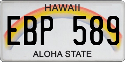 HI license plate EBP589