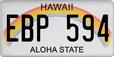 HI license plate EBP594