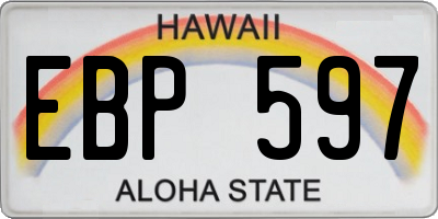 HI license plate EBP597