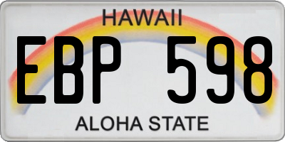 HI license plate EBP598