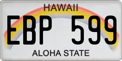 HI license plate EBP599