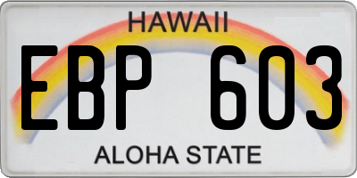 HI license plate EBP603