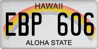 HI license plate EBP606