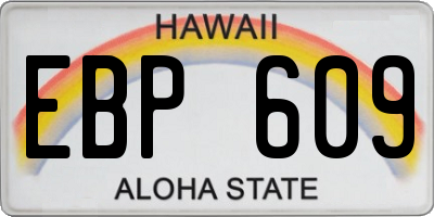 HI license plate EBP609