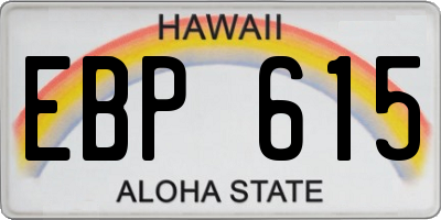 HI license plate EBP615