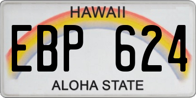 HI license plate EBP624