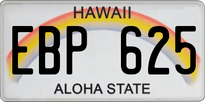 HI license plate EBP625