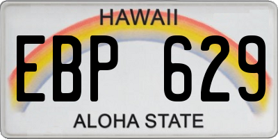 HI license plate EBP629