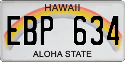 HI license plate EBP634