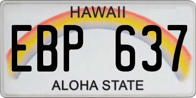 HI license plate EBP637