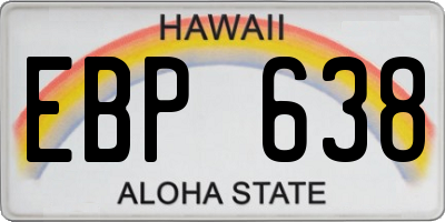 HI license plate EBP638