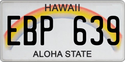 HI license plate EBP639