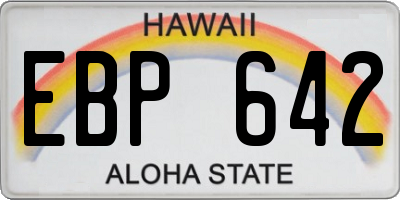 HI license plate EBP642