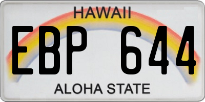HI license plate EBP644