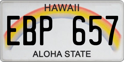 HI license plate EBP657
