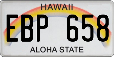 HI license plate EBP658
