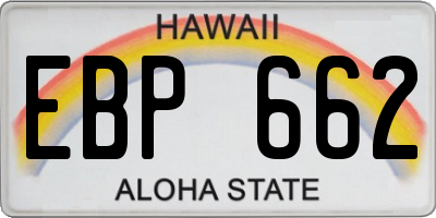 HI license plate EBP662