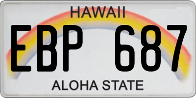 HI license plate EBP687