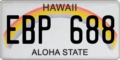 HI license plate EBP688