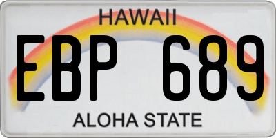 HI license plate EBP689