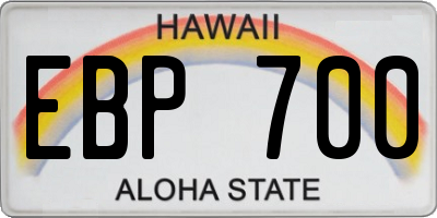 HI license plate EBP700