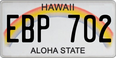 HI license plate EBP702