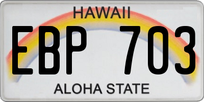 HI license plate EBP703