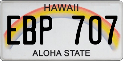 HI license plate EBP707