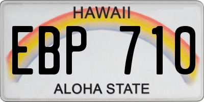 HI license plate EBP710