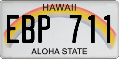 HI license plate EBP711