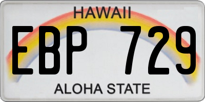 HI license plate EBP729