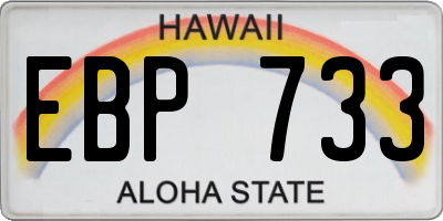 HI license plate EBP733