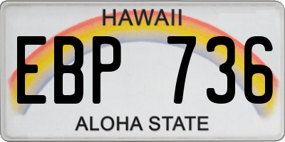 HI license plate EBP736