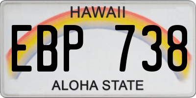 HI license plate EBP738