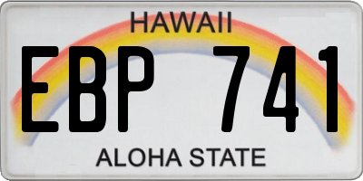 HI license plate EBP741