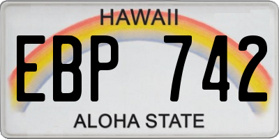 HI license plate EBP742