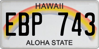 HI license plate EBP743