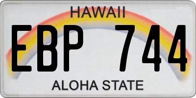 HI license plate EBP744