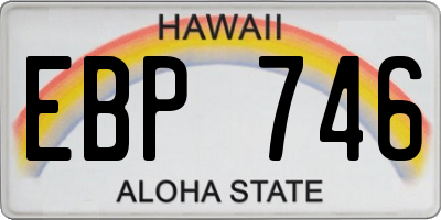 HI license plate EBP746