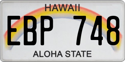 HI license plate EBP748
