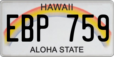 HI license plate EBP759