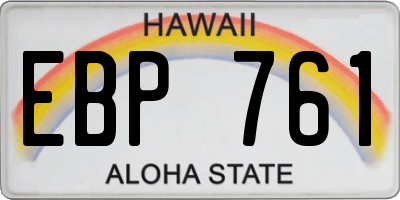 HI license plate EBP761