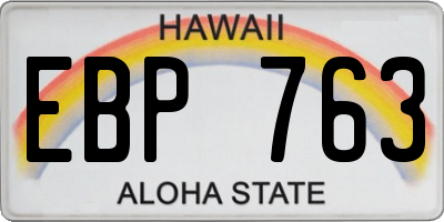 HI license plate EBP763