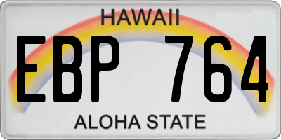 HI license plate EBP764