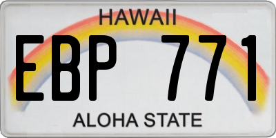 HI license plate EBP771