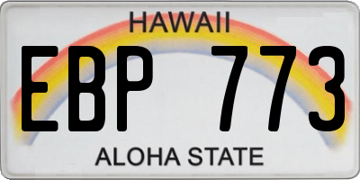 HI license plate EBP773