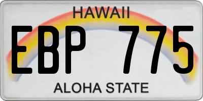 HI license plate EBP775