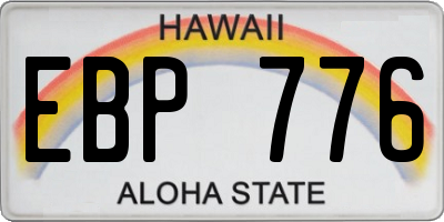 HI license plate EBP776