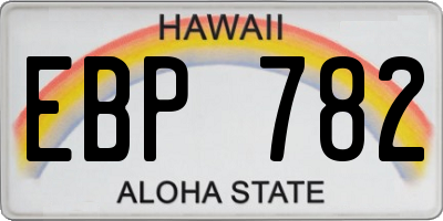 HI license plate EBP782