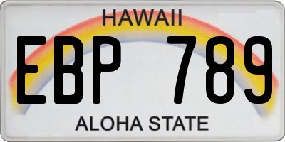 HI license plate EBP789